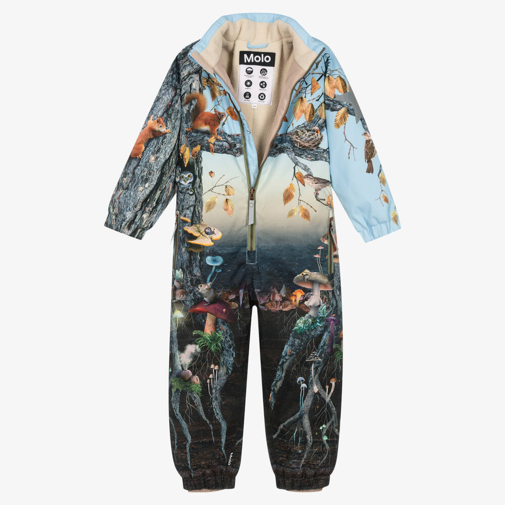 Molo-Синий зимний комбинезон с лесным принтом | Childrensalon Outlet