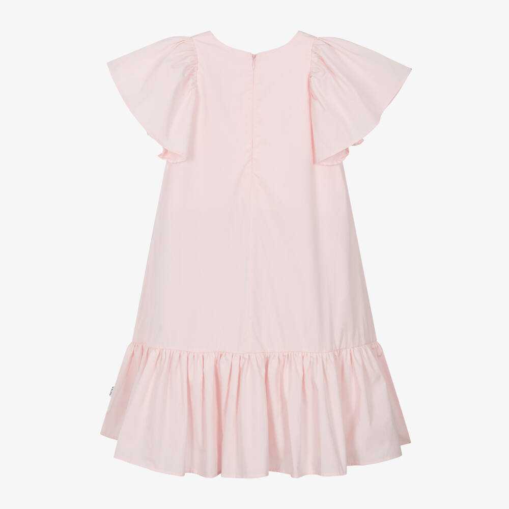 Molo-Girls Blush Cotton Horse Print Dress | Childrensalon Outlet