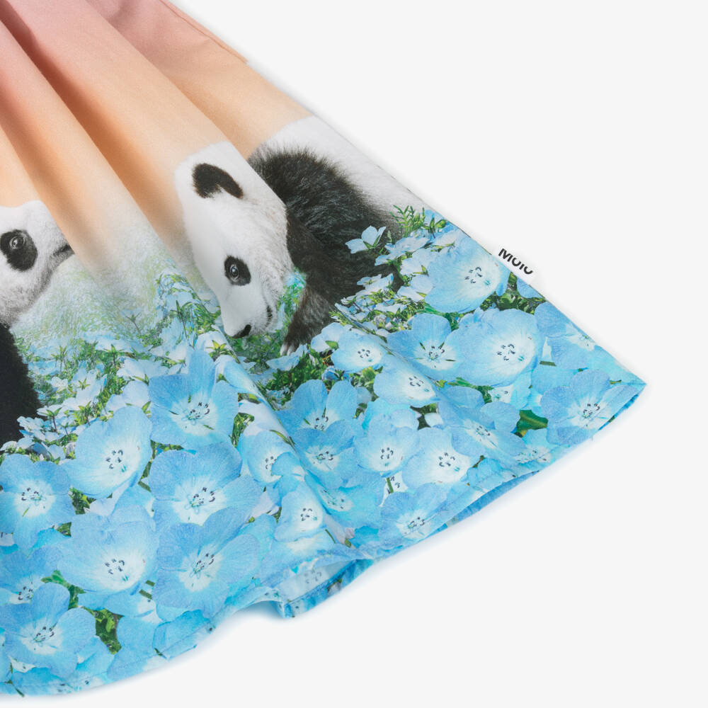 Molo-Girls Blush Panda Poplin Dress | Childrensalon Outlet