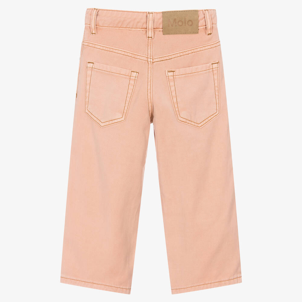 Molo-Girls Blush Pink Cotton Jeans  | Childrensalon Outlet