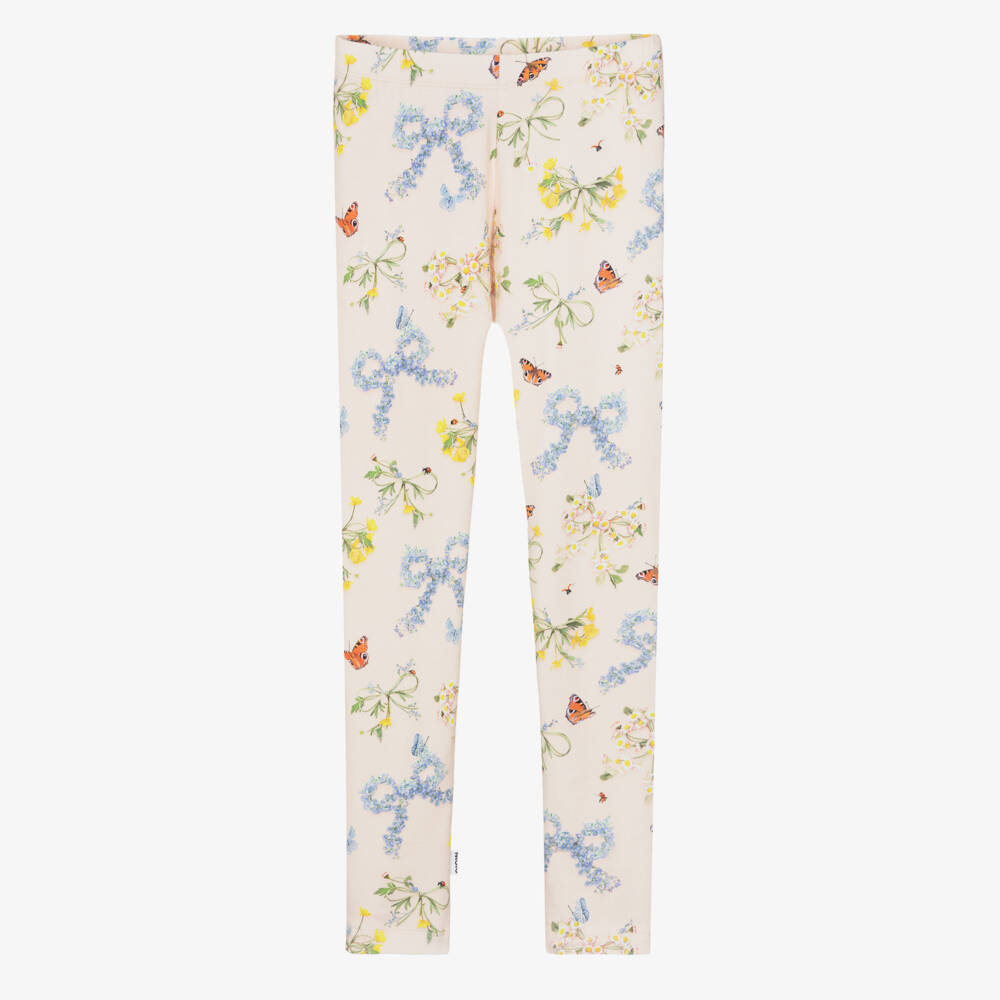 Molo-Розовые леггинсы с цветочным принтом и бантиками для девочек | Childrensalon Outlet