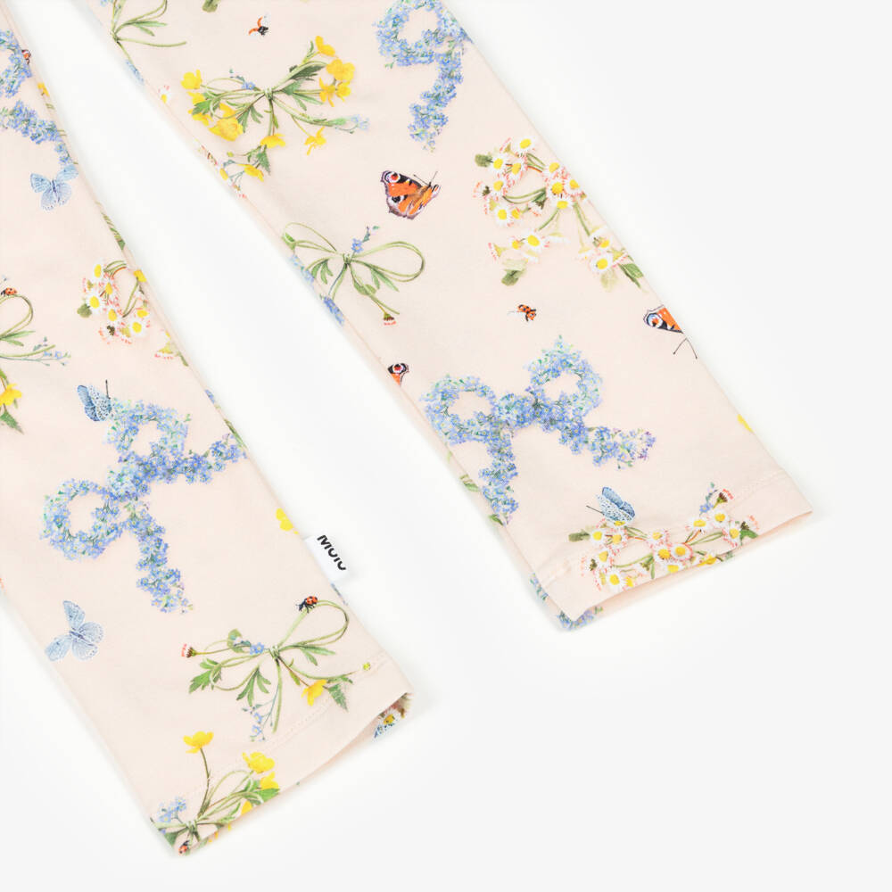 Molo-Розовые леггинсы с цветочным принтом и бантиками для девочек | Childrensalon Outlet