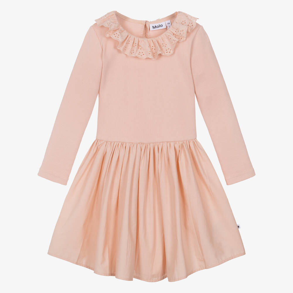Molo-Платье с кружевным воротником розовое | Childrensalon Outlet