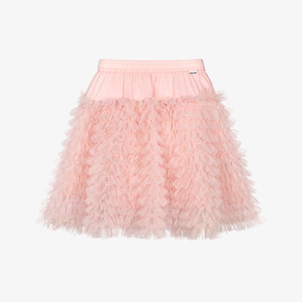 Molo-Розовая юбка из фатина с оборками для девочек | Childrensalon Outlet