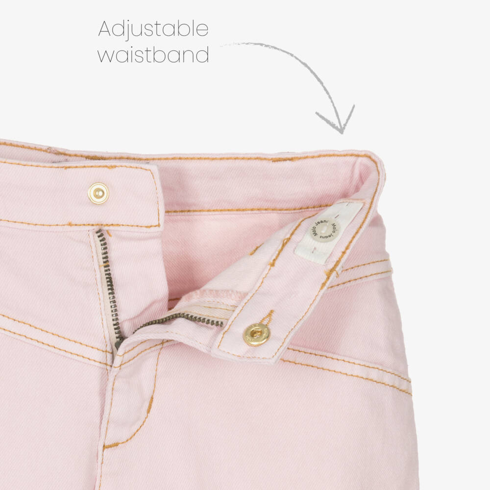 Molo-Girls Blush Relaxed Denim Trousers | Childrensalon Outlet