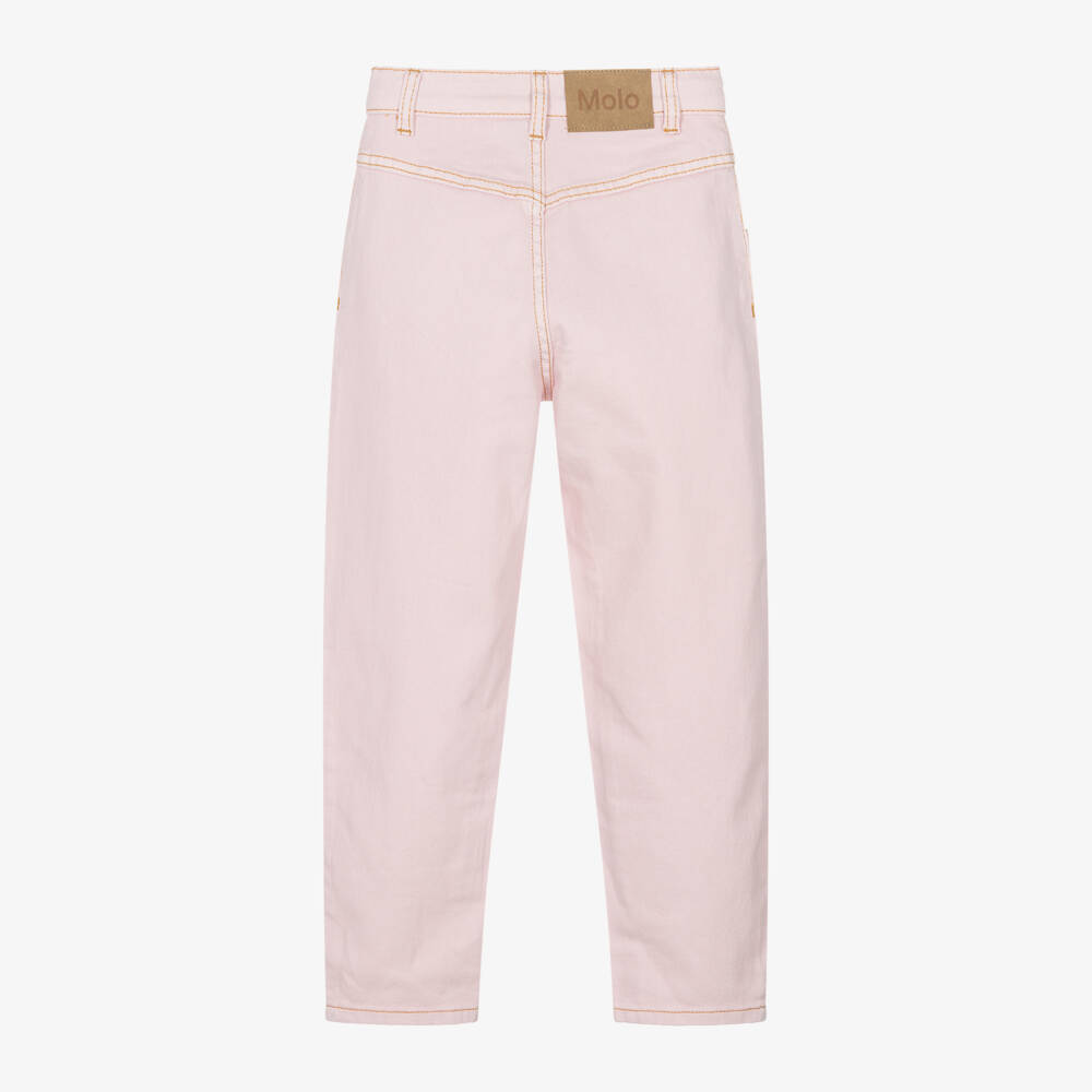 Molo-Girls Blush Relaxed Denim Trousers | Childrensalon Outlet