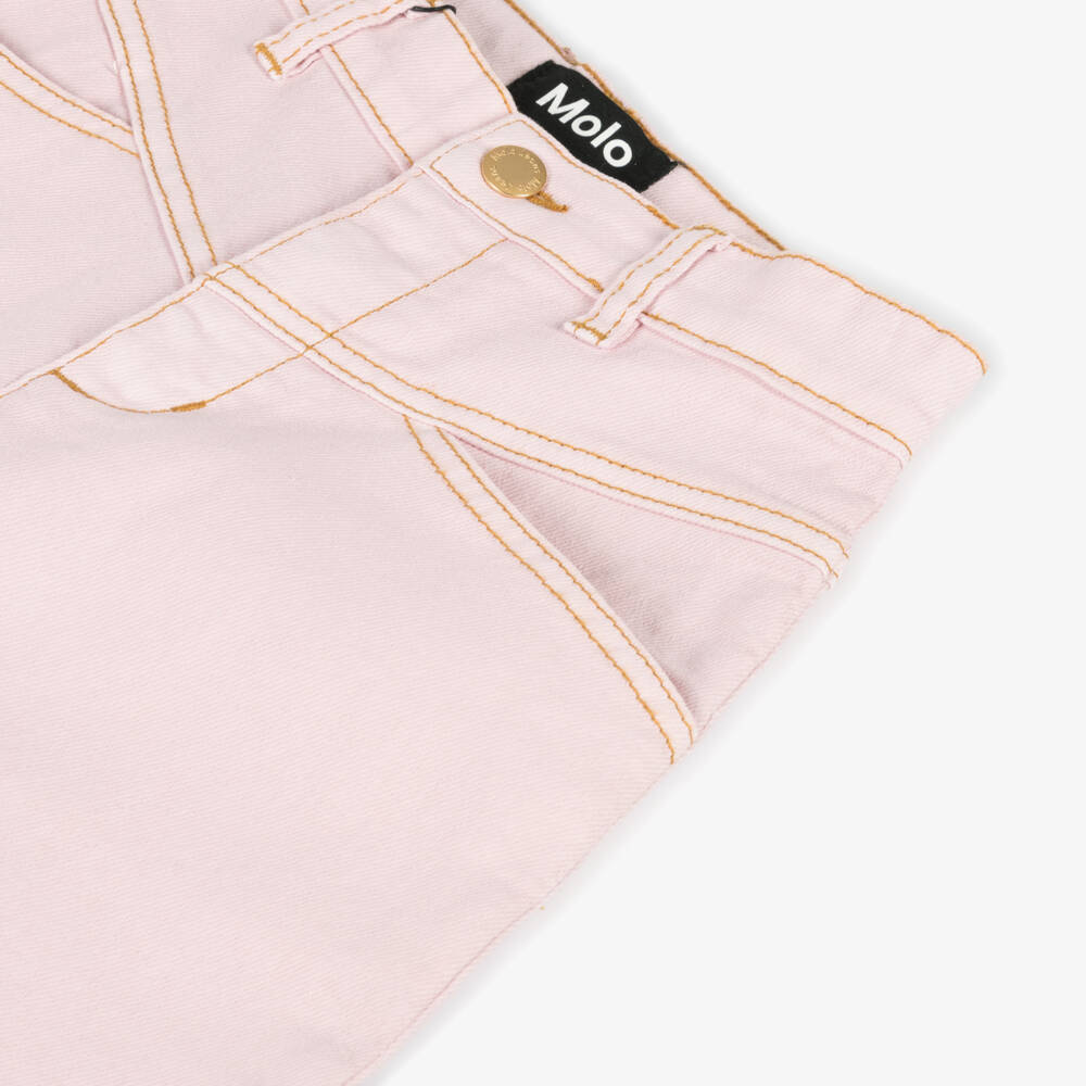Molo-Girls Blush Relaxed Denim Trousers | Childrensalon Outlet