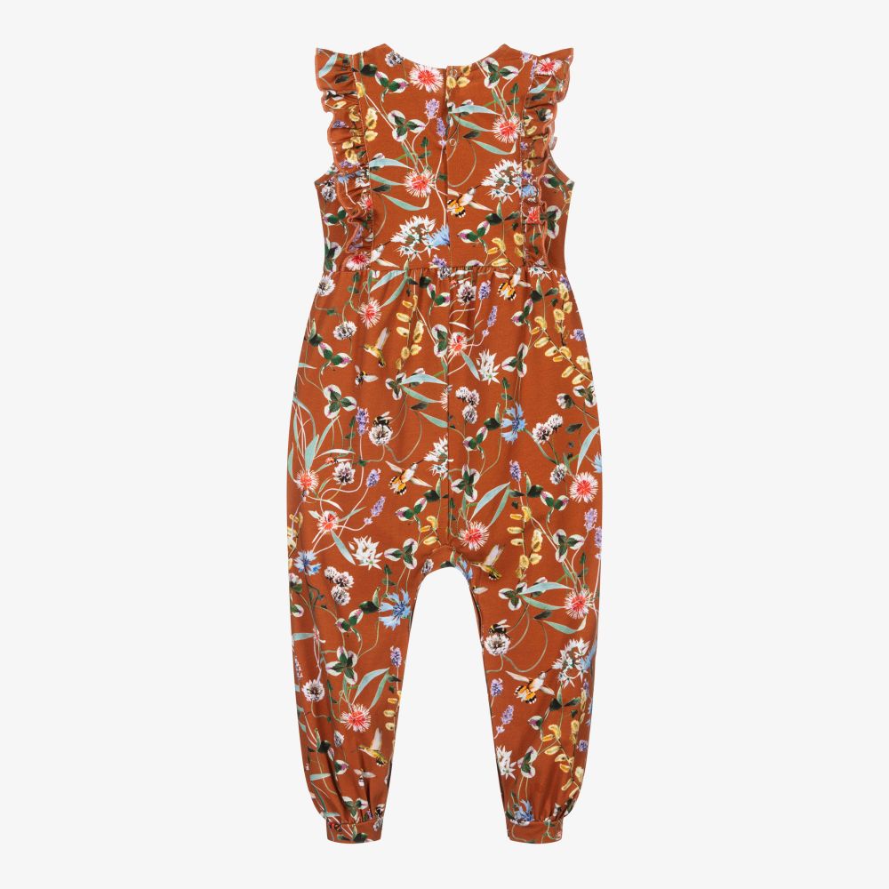 Molo-Коричневый комбинезон в цветочек для девочек | Childrensalon Outlet
