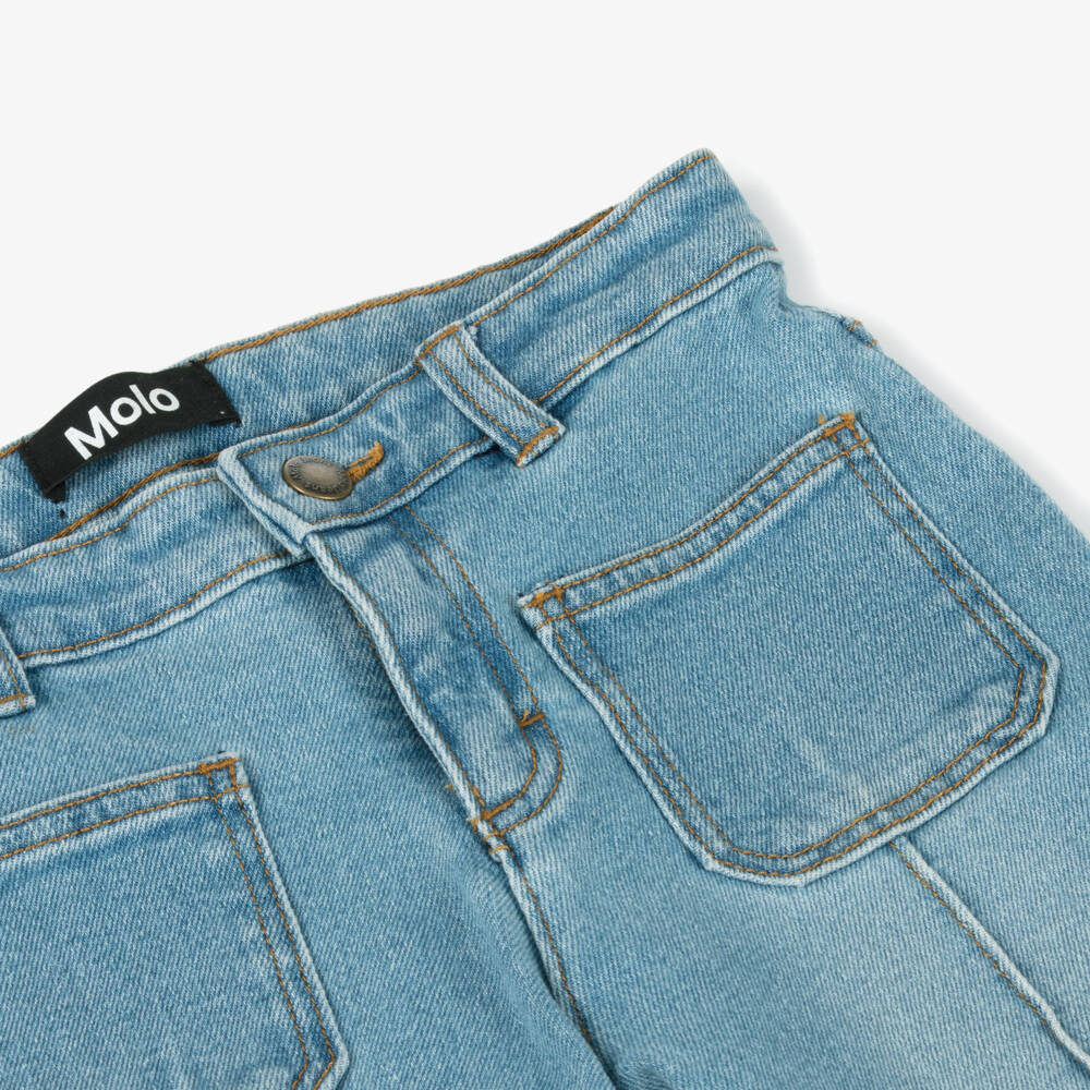 Molo-Широкие брюки чистого голубого цвета для девочек | Childrensalon Outlet