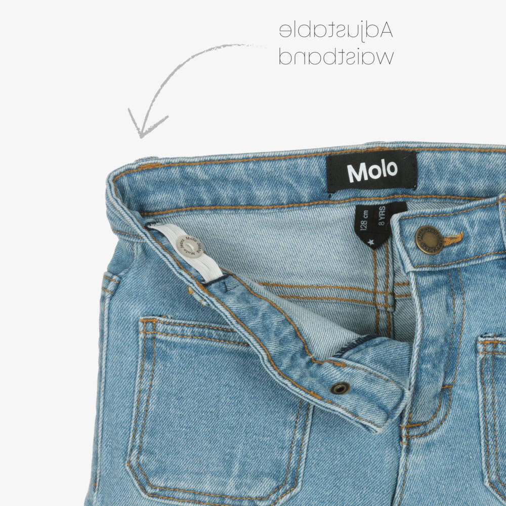 Molo-Широкие брюки чистого голубого цвета для девочек | Childrensalon Outlet