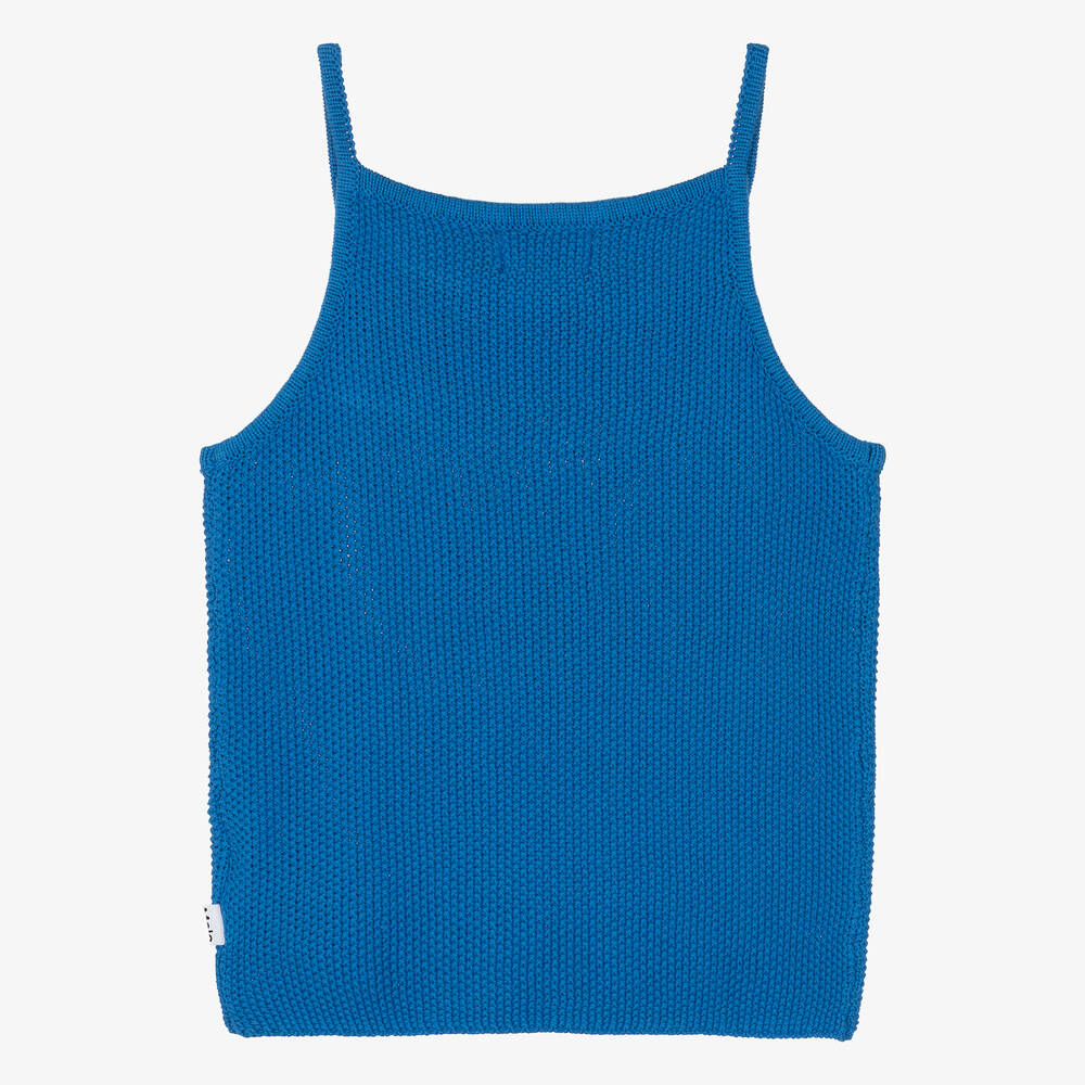 Molo-Girls Cobalt Blue Knitted Cotton Vest | Childrensalon Outlet