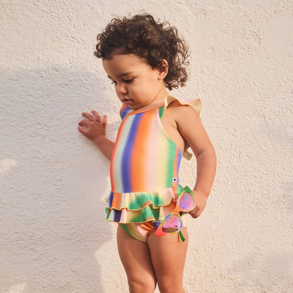Molo-Girls Colorful Ruffle Swimsuit Delight | Childrensalon Outlet