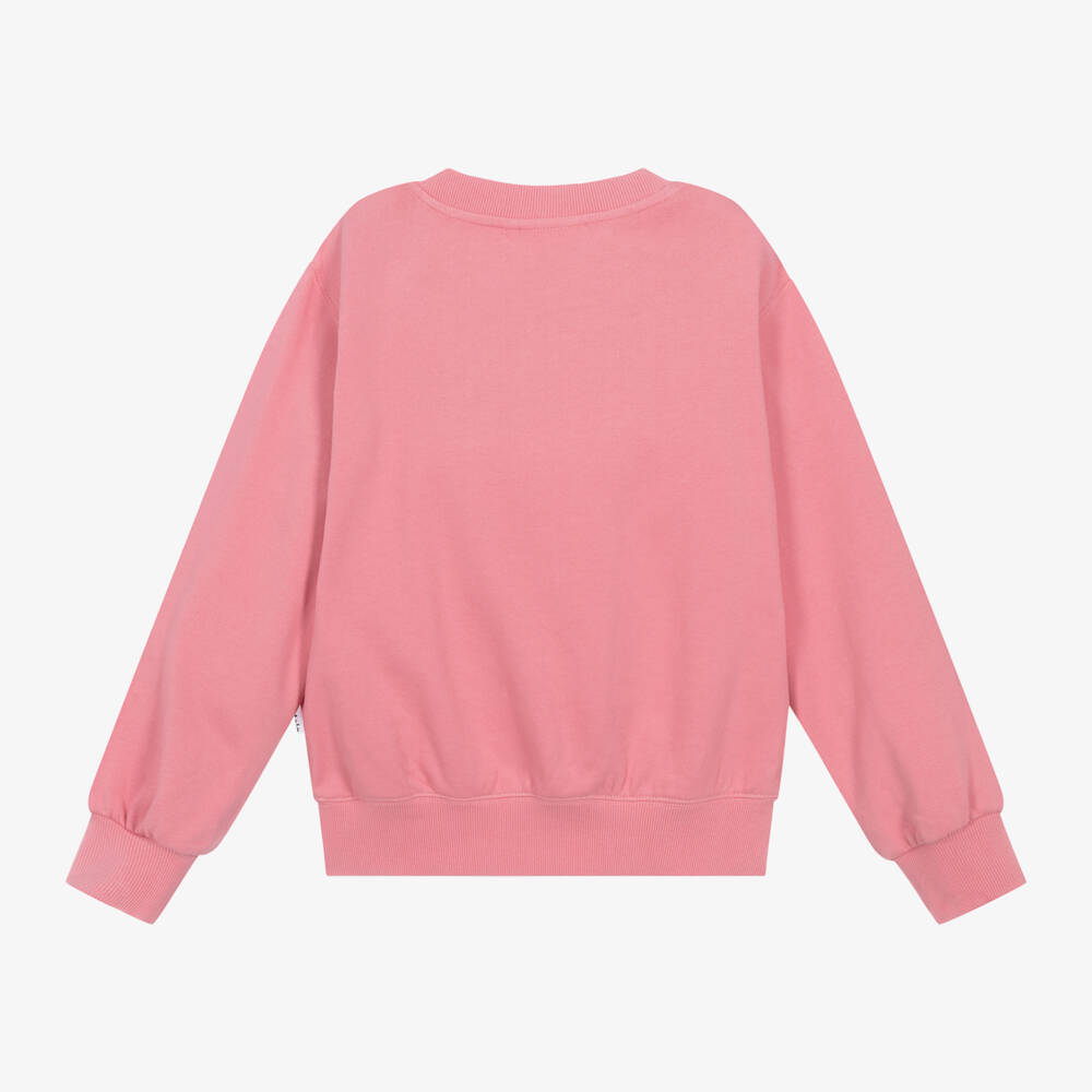 Molo-Girls Coral Floral Cotton Sweatshirt | Childrensalon Outlet