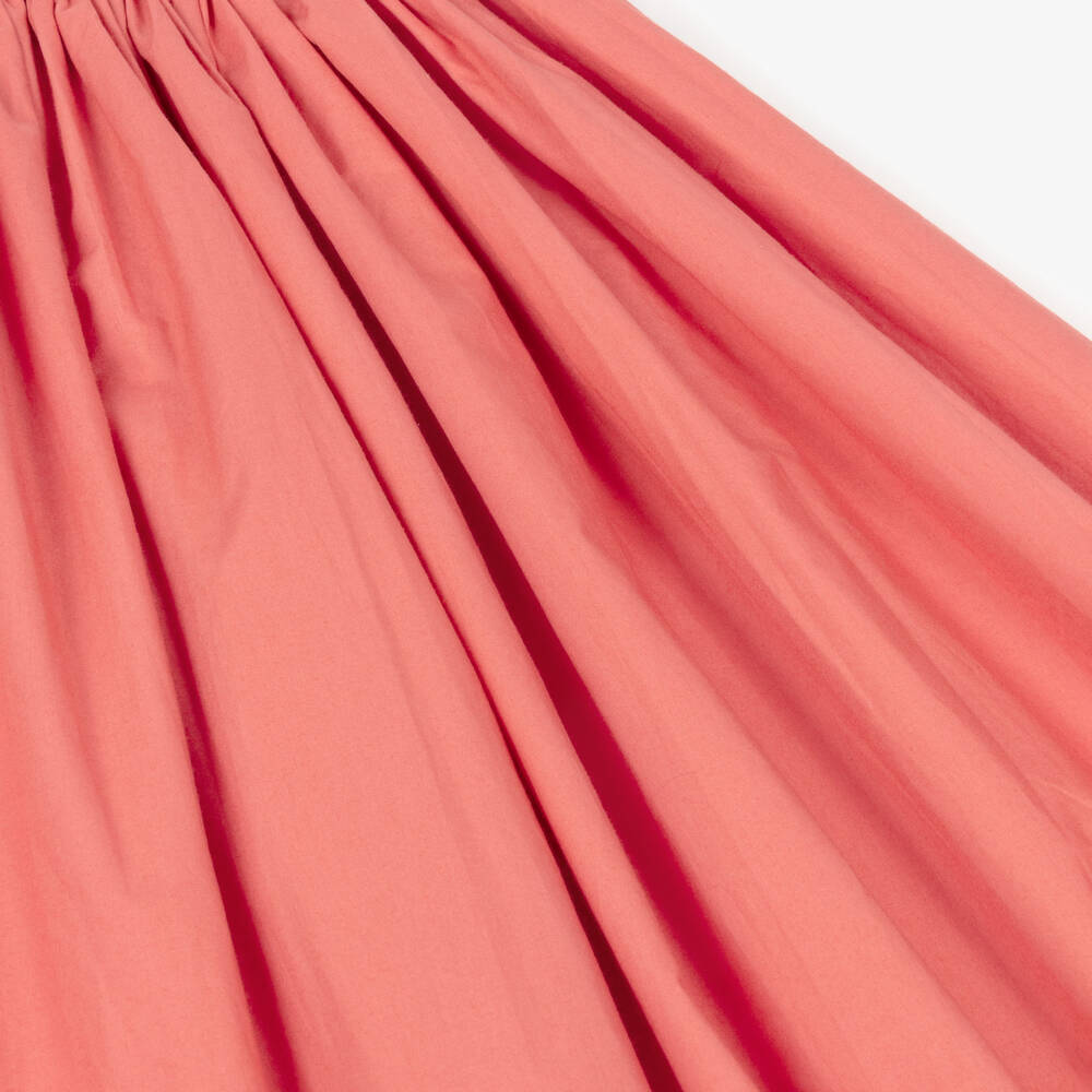 Molo-Girls Coral Pink Organic Cotton Sleeveless Dress | Childrensalon Outlet
