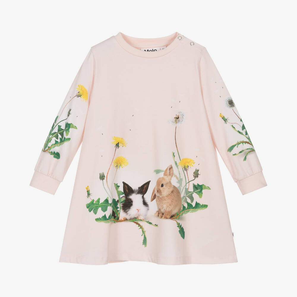 Molo-Платье из хлопка с зайчиками для девочек | Childrensalon Outlet