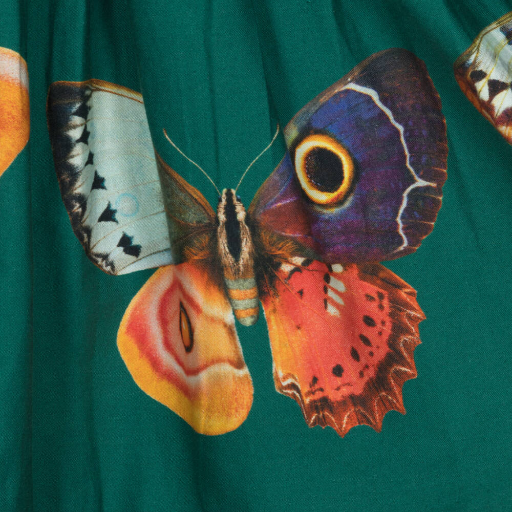 Molo-فستان قطن لون أخضر | Childrensalon Outlet