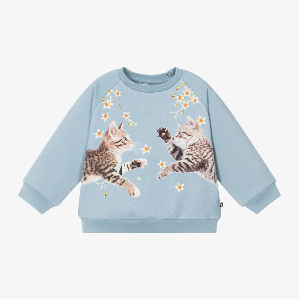 Molo-Girls Cotton Kitten Sweatshirt | Childrensalon Outlet