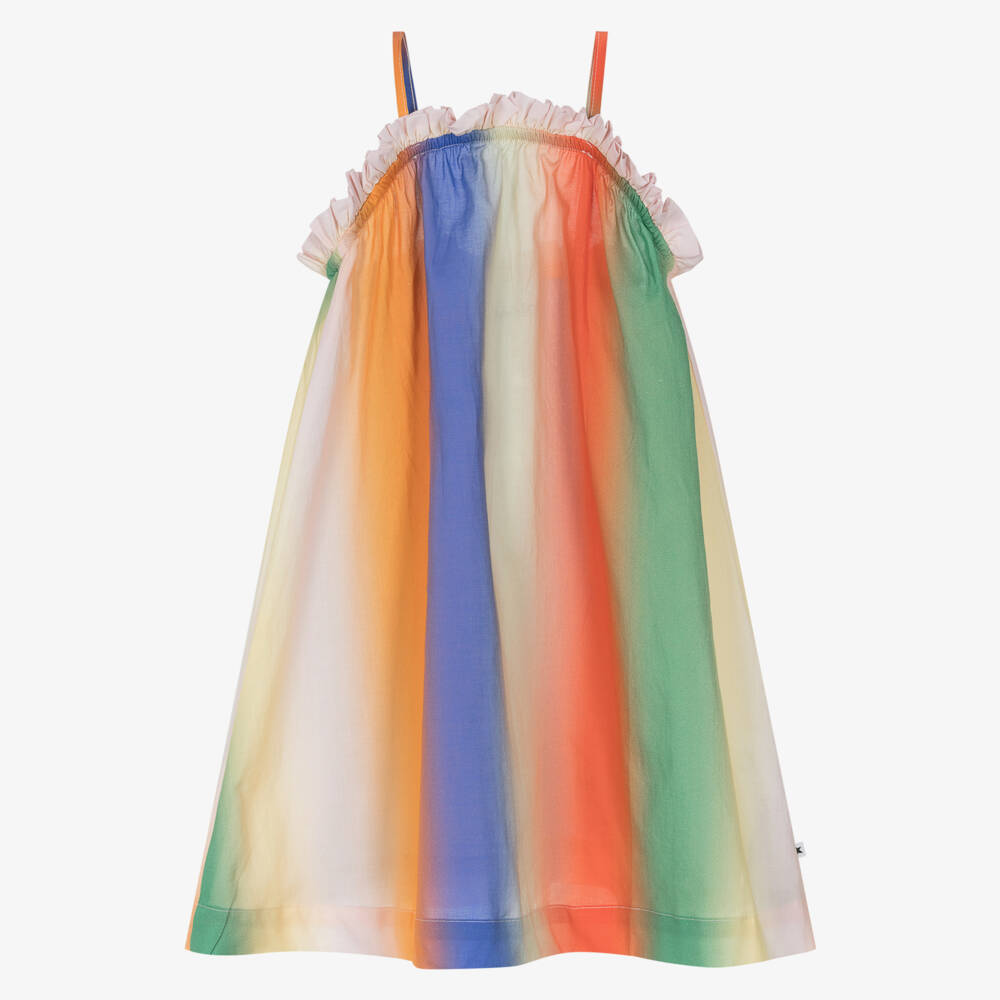 Molo-Платье макси из хлопка с радужными полосками для девочек | Childrensalon Outlet
