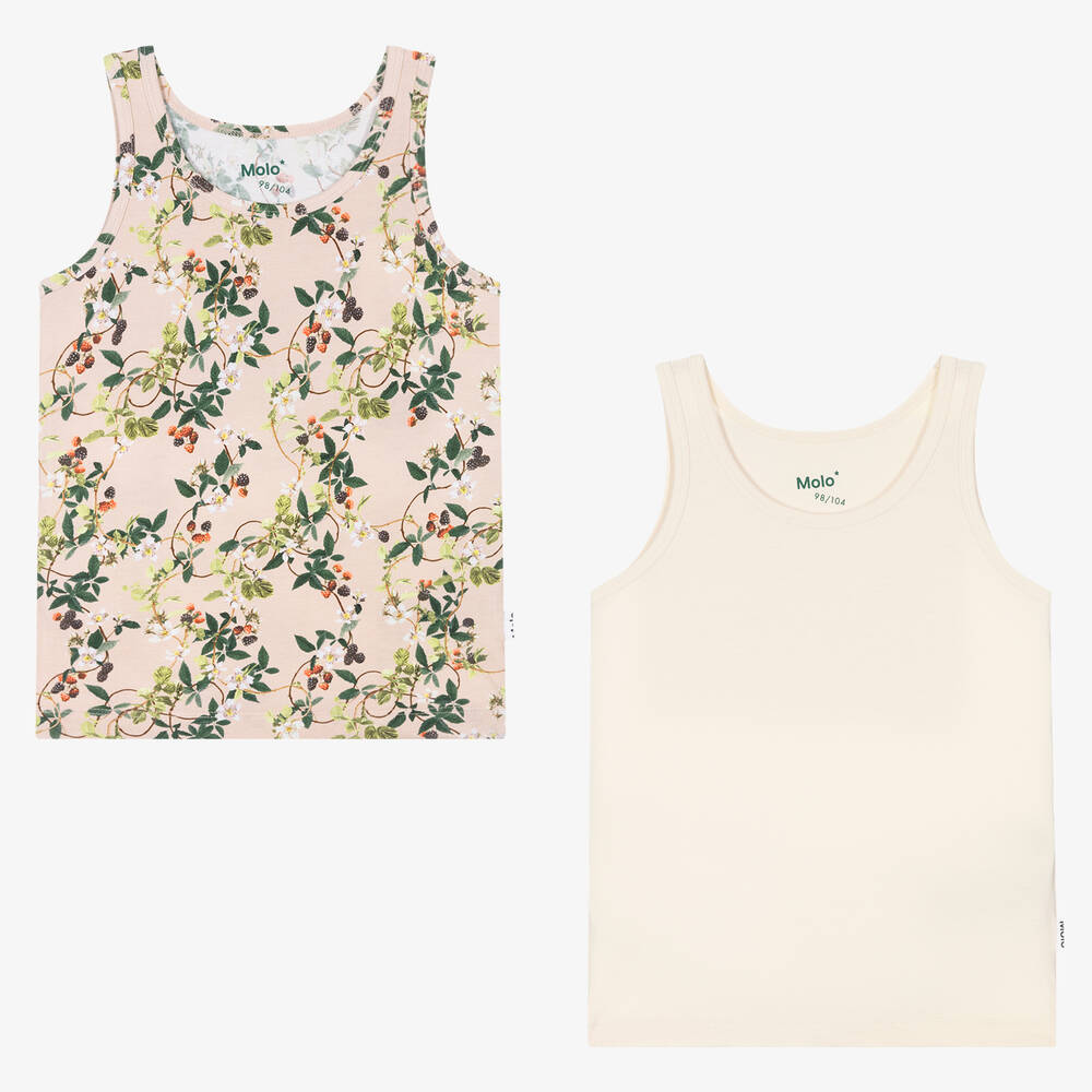 Molo-Girls Cotton Vests (2 Pack) | Childrensalon Outlet