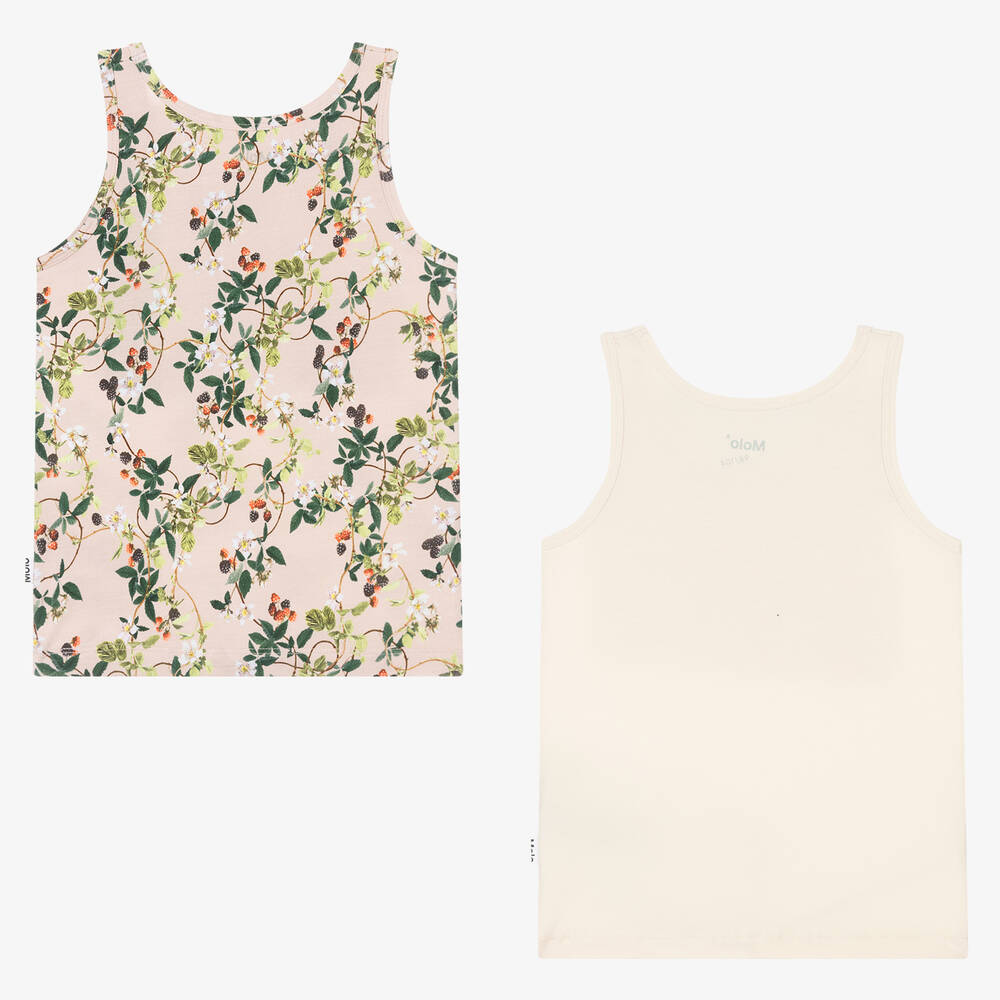 مولو-توب فيست قطن عضوي جيرسي لون عاجي للبنات (عدد 2) | Childrensalon Outlet