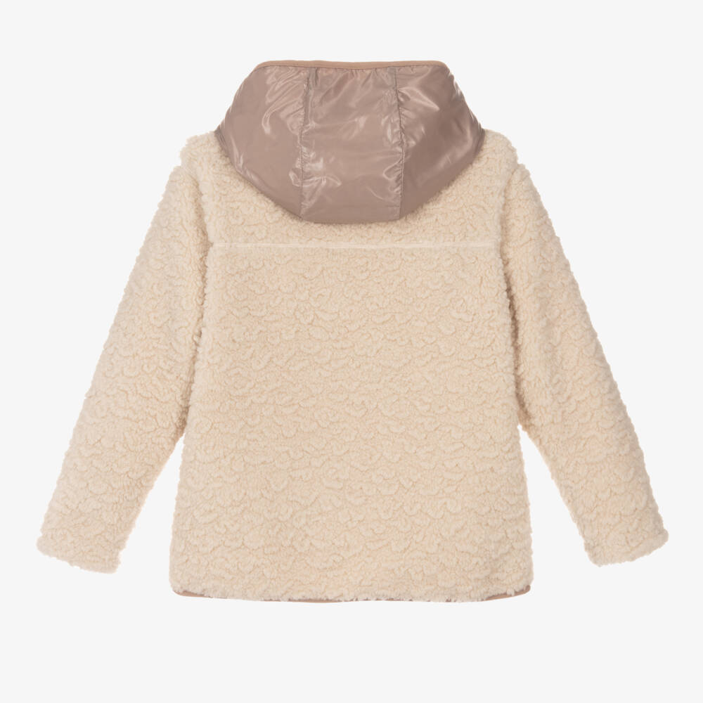 Molo-Girls Cozy Ivory Fleece Hoodie | Childrensalon Outlet