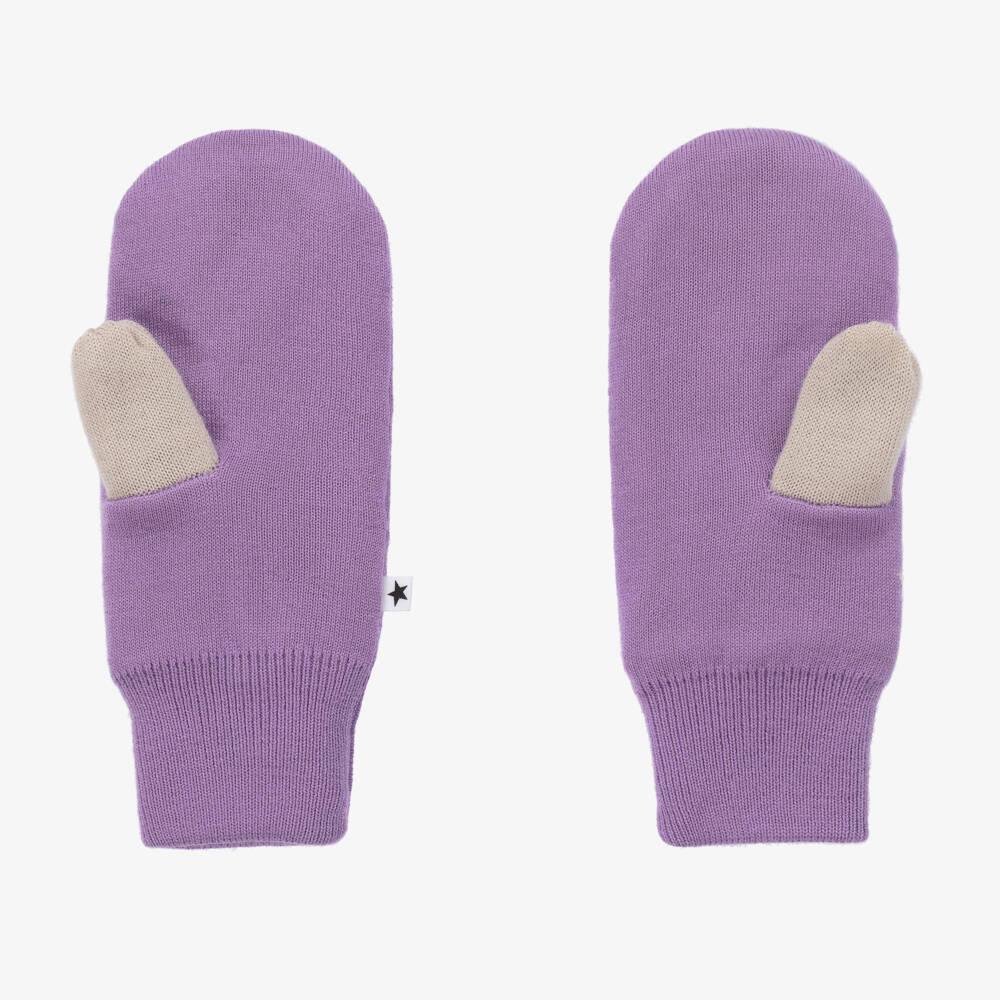Molo-Girls Cozy Purple Star Gloves | Childrensalon Outlet