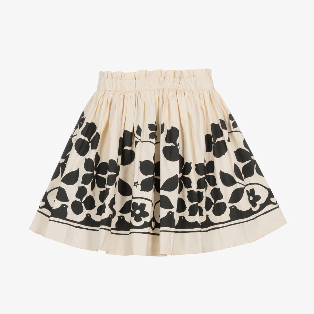Molo-Girls Cream Floral Cotton Skirt | Childrensalon Outlet