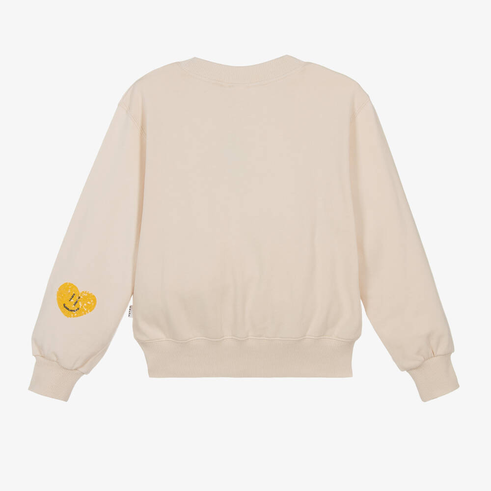 Molo-Girls Cream Heart-Embellished Sweatshirt | Childrensalon Outlet