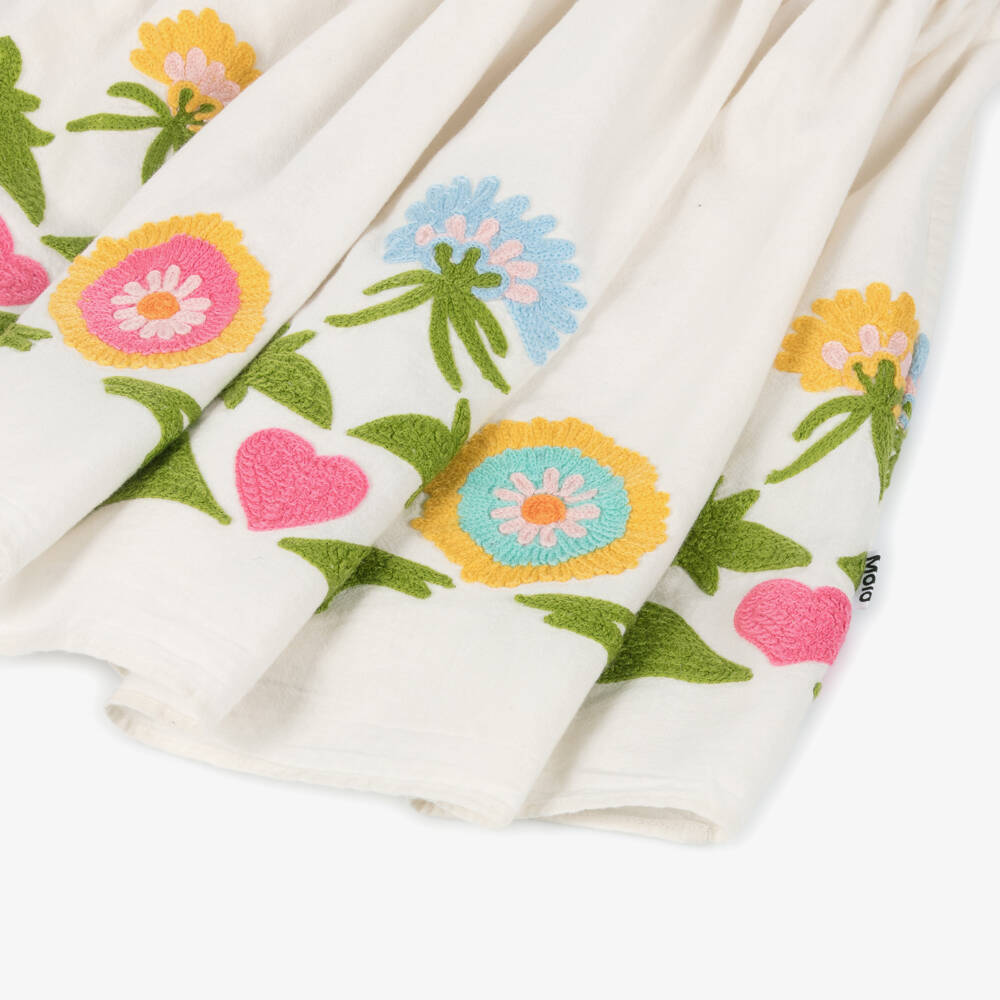 Molo-تنورة بناتية أنيقة بلون كريمي وزهور | Childrensalon Outlet