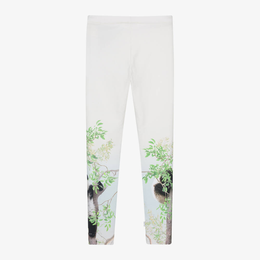 Molo-Girls Creamy Panda Print Leggings | Childrensalon Outlet