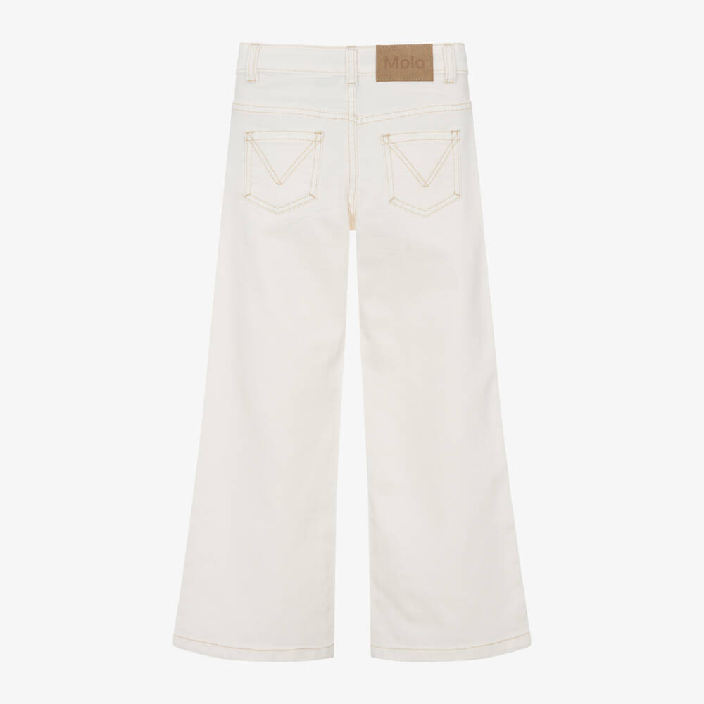 Molo-Girls Crisp White Flare Denim Pants | Childrensalon Outlet