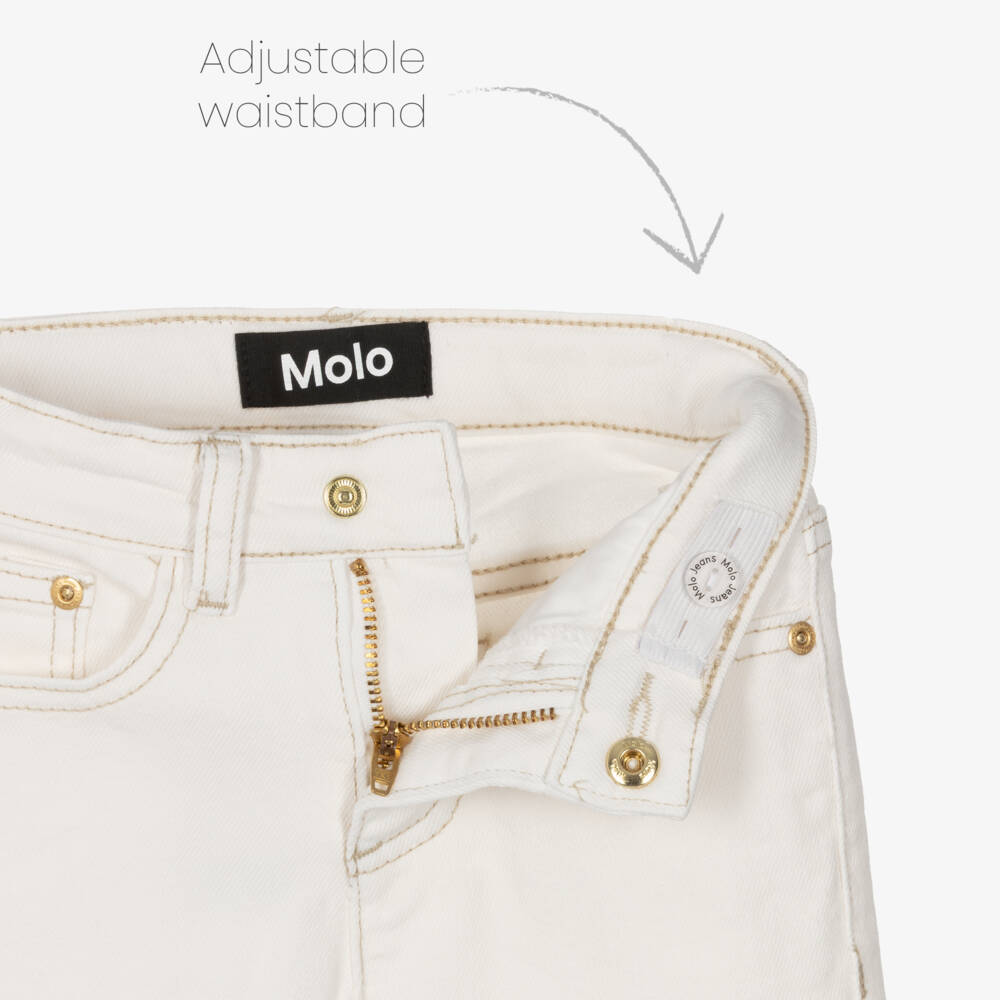 Molo-Girls Crisp White Flare Denim Pants | Childrensalon Outlet