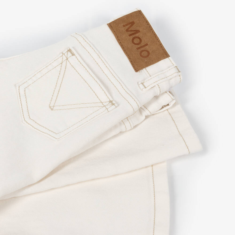 Molo-Girls Crisp White Flare Denim Pants | Childrensalon Outlet