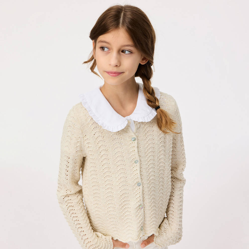 Molo-Girls Crisp White Puff Sleeve Top | Childrensalon Outlet