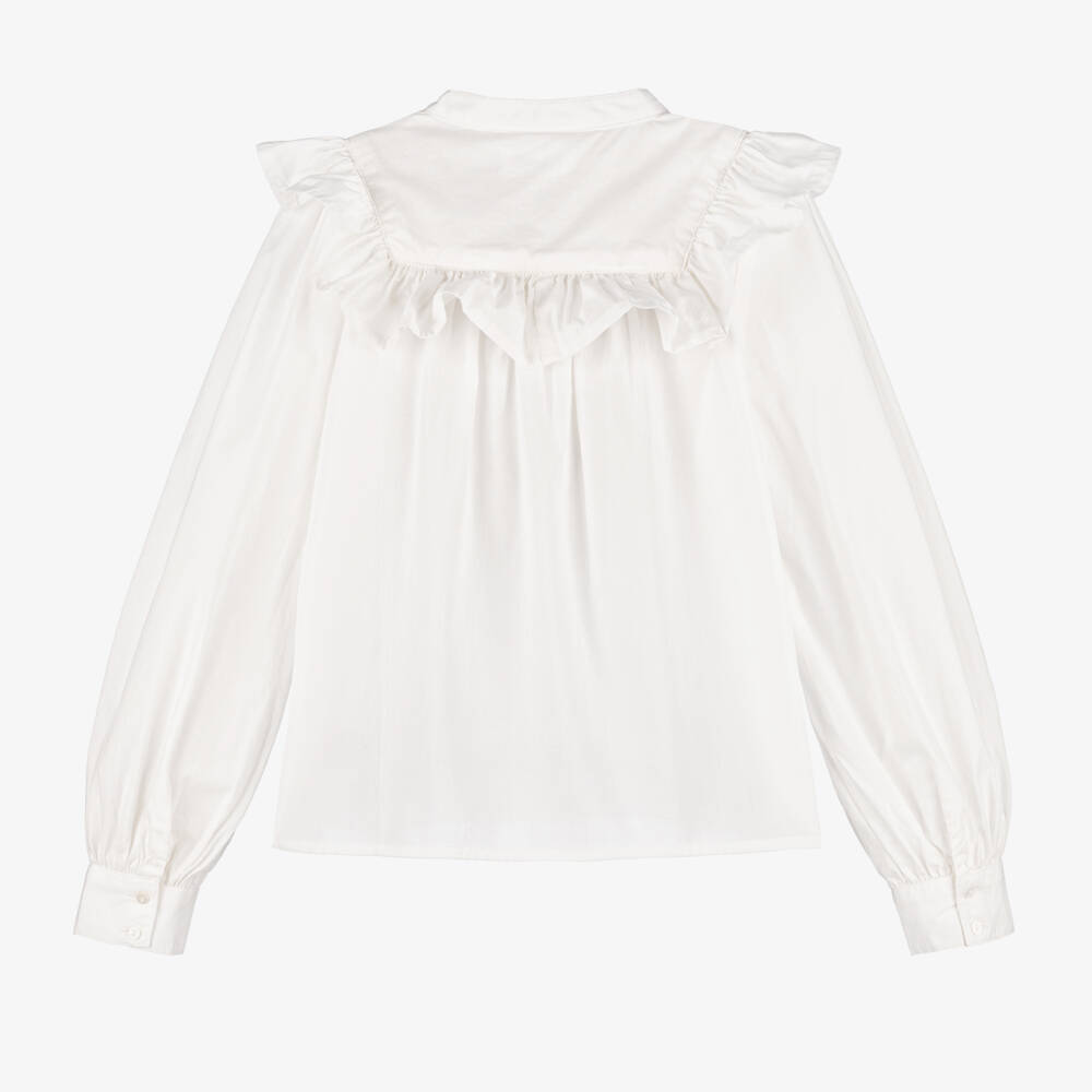 Molo-Белая блузка с рюшами для девочек | Childrensalon Outlet