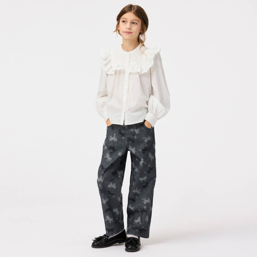 Molo-Белая блузка с рюшами для девочек | Childrensalon Outlet