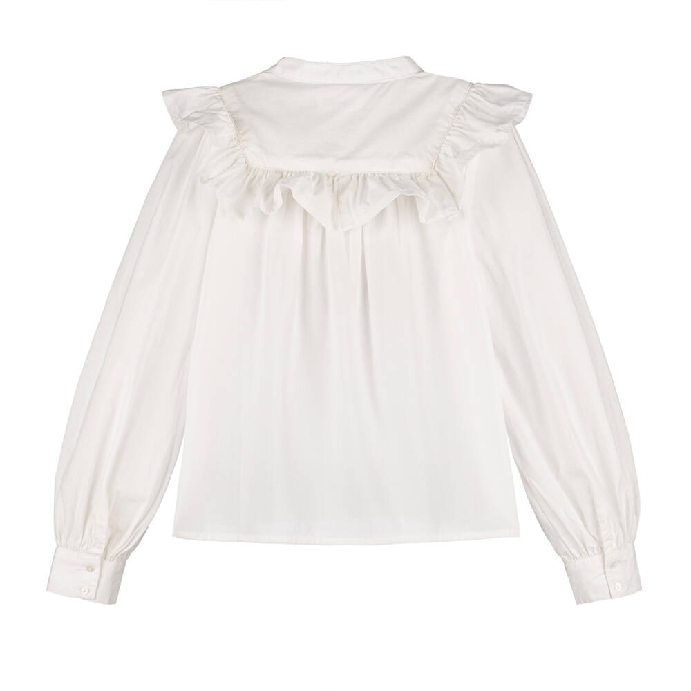 Molo-Белая блузка с рюшами для девочек | Childrensalon Outlet