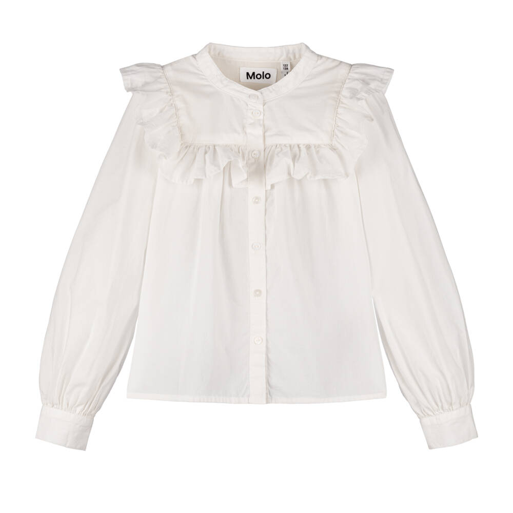 Molo-Белая блузка с рюшами для девочек | Childrensalon Outlet