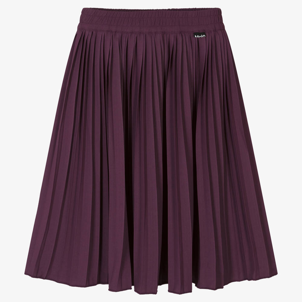 Molo - Girls Dark Purple Pleated Skirt | Childrensalon