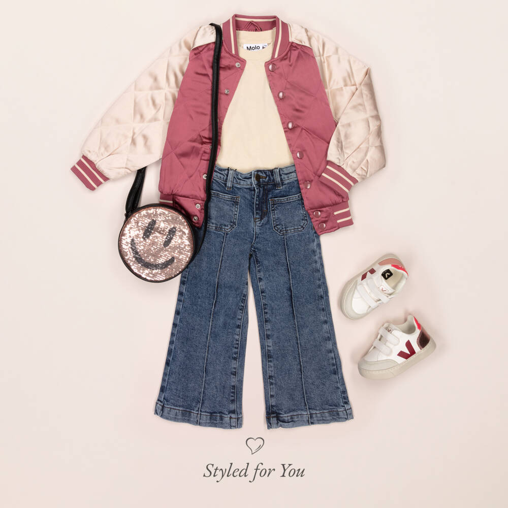 Molo-جينز بأرجل واسعة دنيم لون أزرق للبنات | Childrensalon Outlet