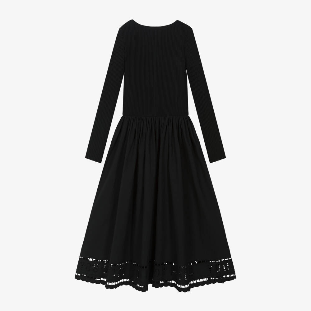 Molo-فستان قطني أنيق باللون الأسود للبنات | Childrensalon Outlet