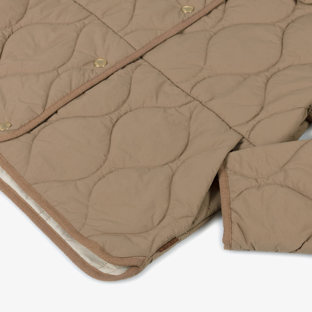 Molo-Girls Elegant Sandalwood Quilted Coat | Childrensalon Outlet