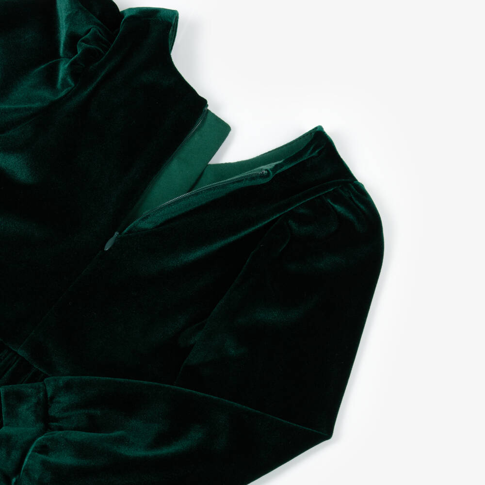 Molo-Зеленое велюровое платье для девочек | Childrensalon Outlet