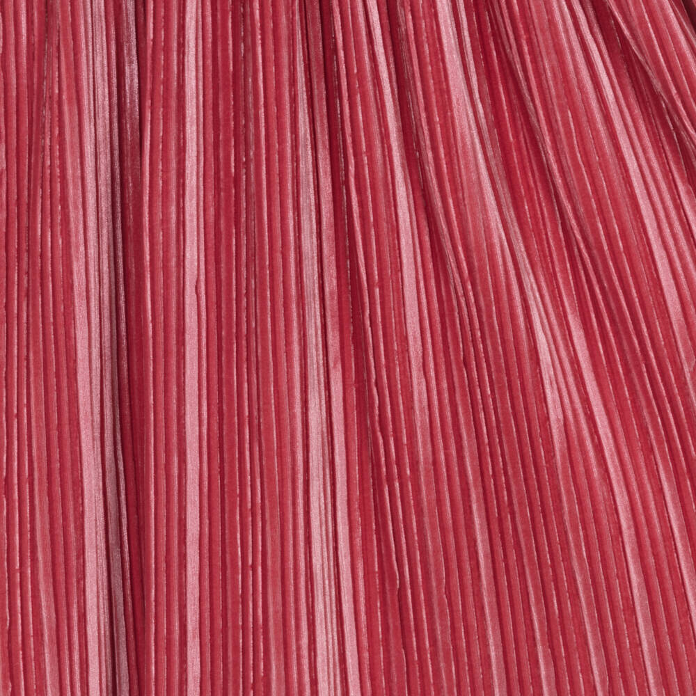 Molo-Girls Flamingo Pleated Velvet Skirt | Childrensalon Outlet