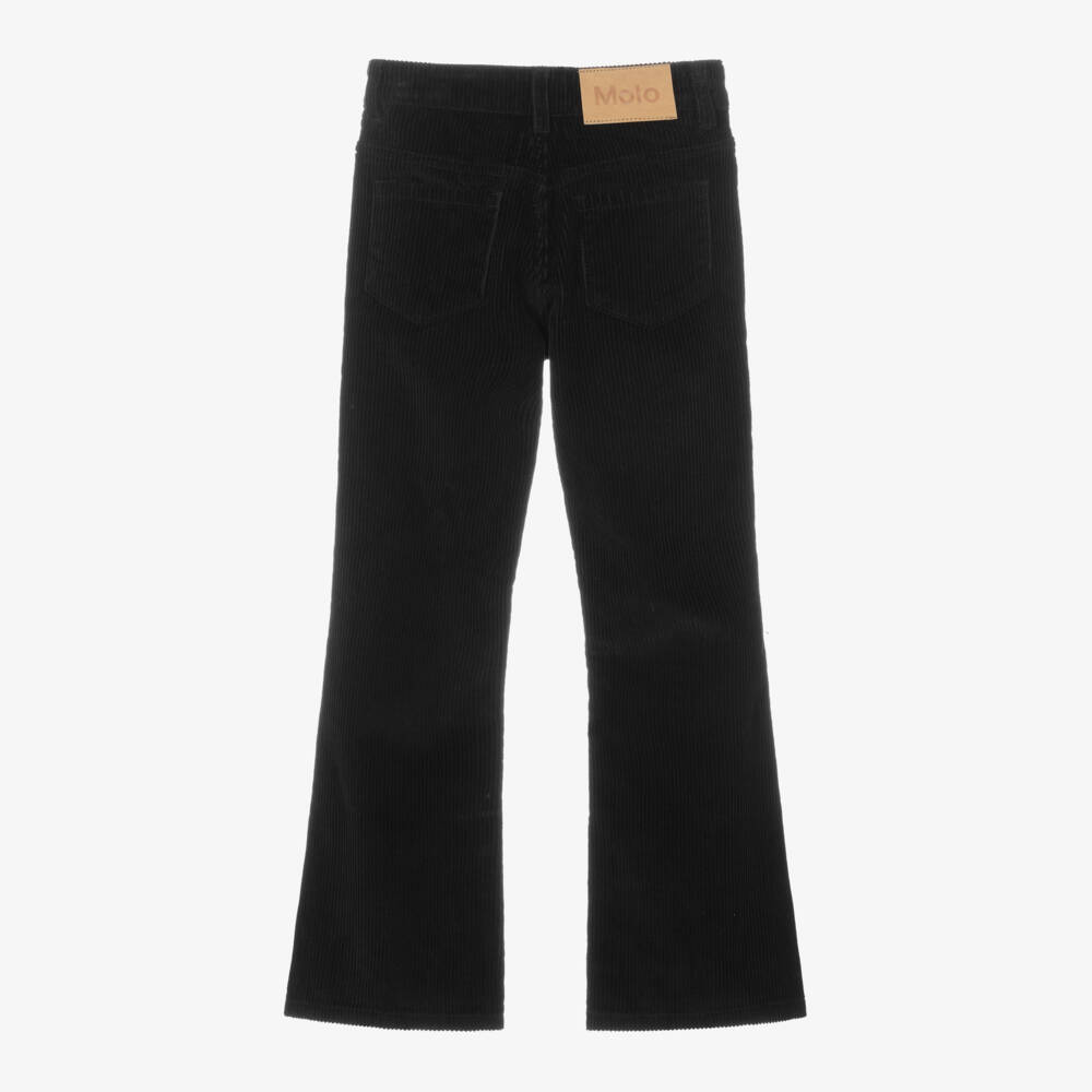 Molo-Girls Flared Black Corduroy Trousers | Childrensalon Outlet