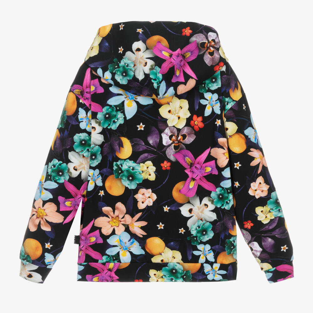 Molo-توب هودي بطبعة ورود لون أسود للبنات | Childrensalon Outlet