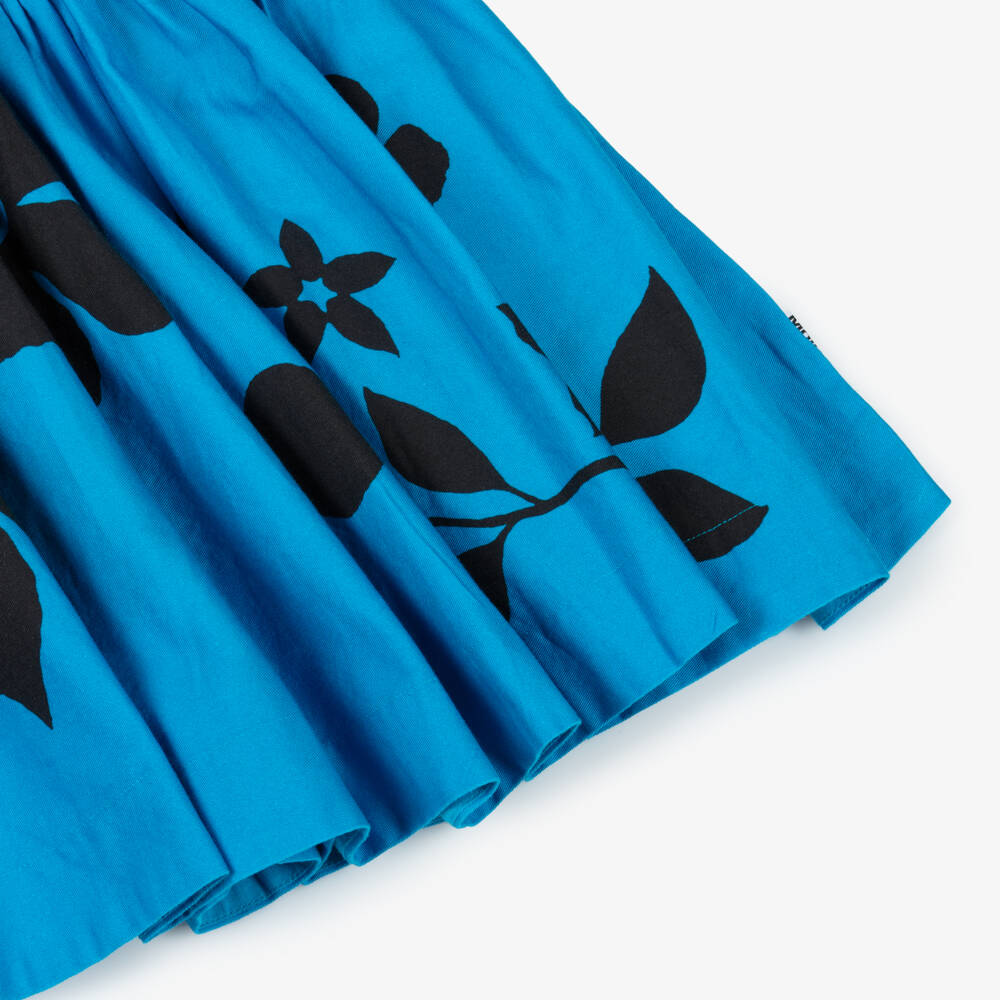 Molo-Girls Floral Blue Cotton Dress | Childrensalon Outlet