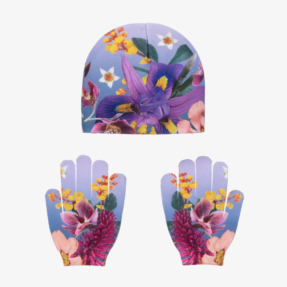 Molo-Girls Floral Fantasy Hat & Gloves Collection | Childrensalon Outlet