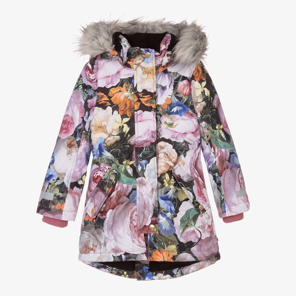 Molo - Длинная лыжная куртка с цветами | Childrensalon