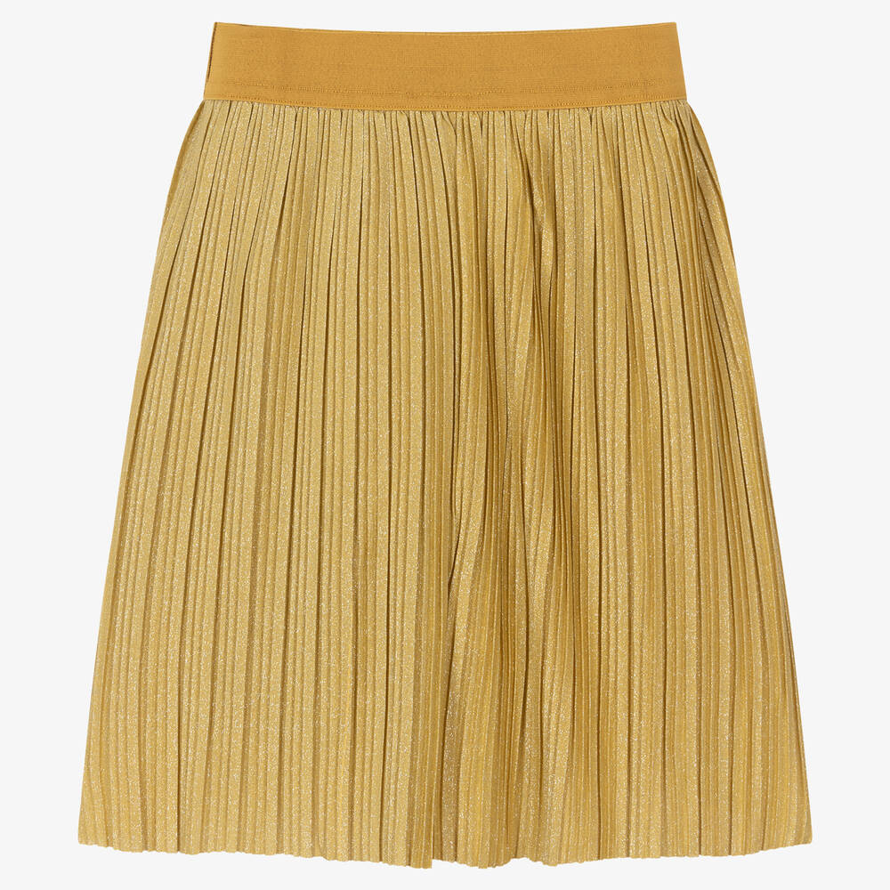 Gold pleated skirt 00 outlet